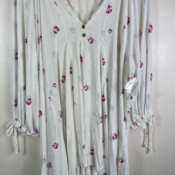 Free People Winter Sun Printed‎ Tunic Mini Dress Women Size Small Oversized Boho - Picture 5 of 16